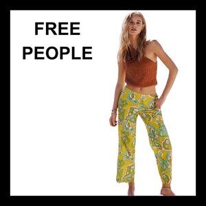NWOT FREE PEOPLE Down and out printed flare pants